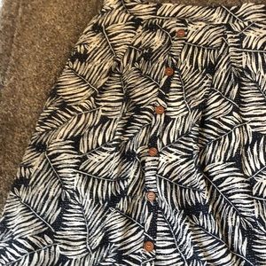 THML High-Waisted Button Maxi Skirt Large - blue